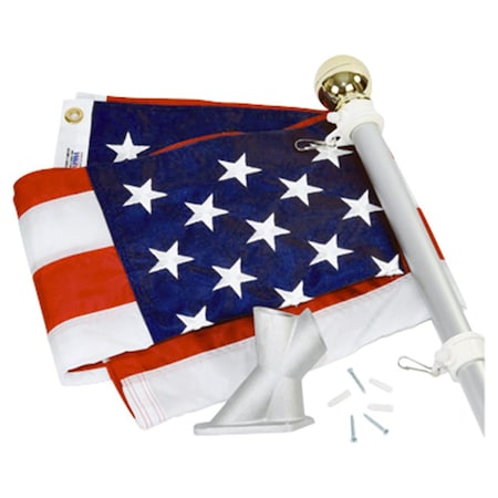 Annin Flagmakers 6 ft. x 1.25 in. Aluminum Pole Flag Set AN571150